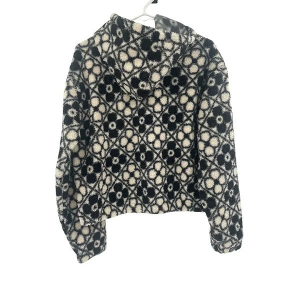 Marine Layer Womens Navy Cream Floral Laid Back Sherpa Hoodie Size S New - Picture 5 of 10